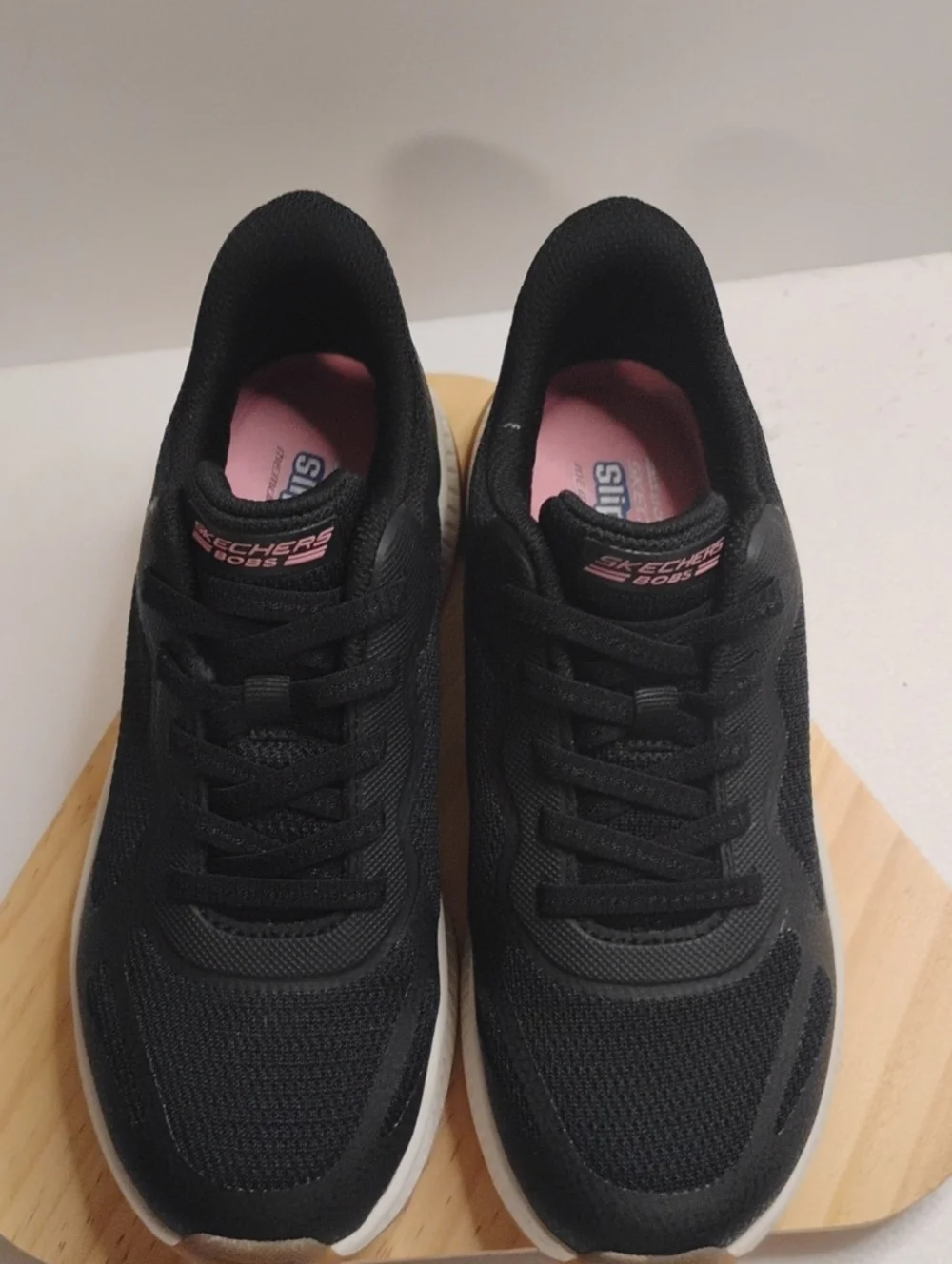 Skechers Women's Black Athletic Sneakers with Pink Insole